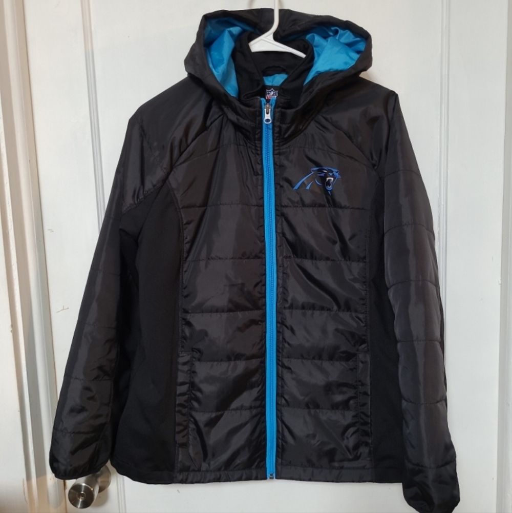 NFL Carolina Panthers Rundown Polyfill Hooded Coat Large
